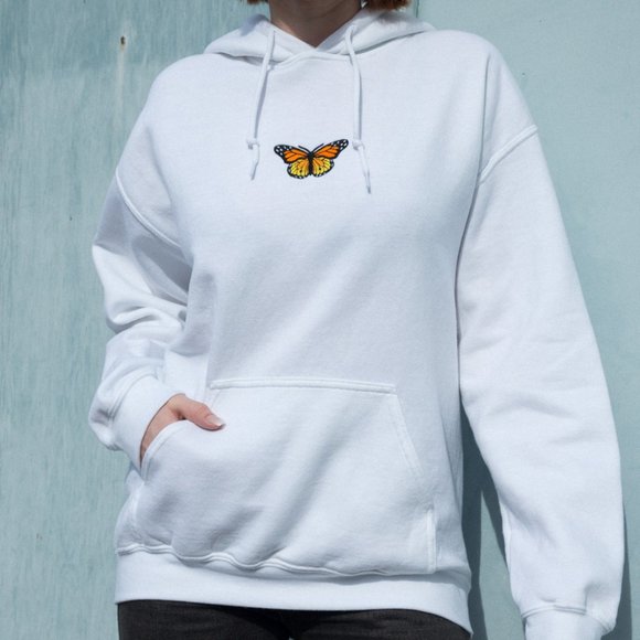butterfly white hoodie